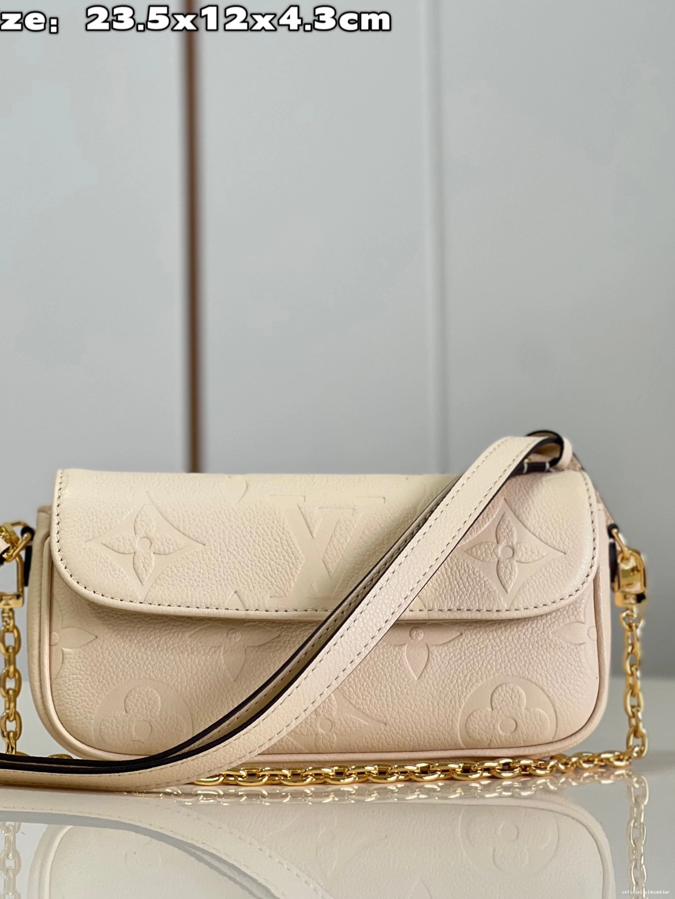 Official oldcobbler Ivy-23.5*12*4.3cm LOUIS Chain VUITTON on Wallet 0808